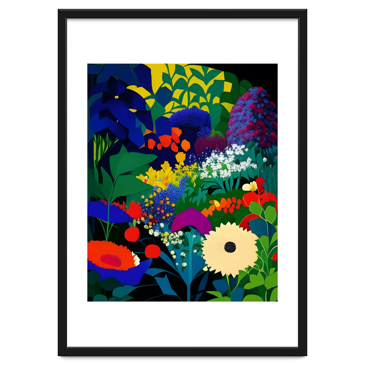 A Beautifully Dark Mind, Botanical Nature Jungle Garden, Eclectic Bohemian Vintage Plants Illustration