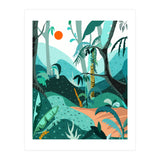 Jungle Paradise, Tropical Nature Forest Botanical Plants, Bohemian Vintage Exotic Wild (Print Only) thumbnail
