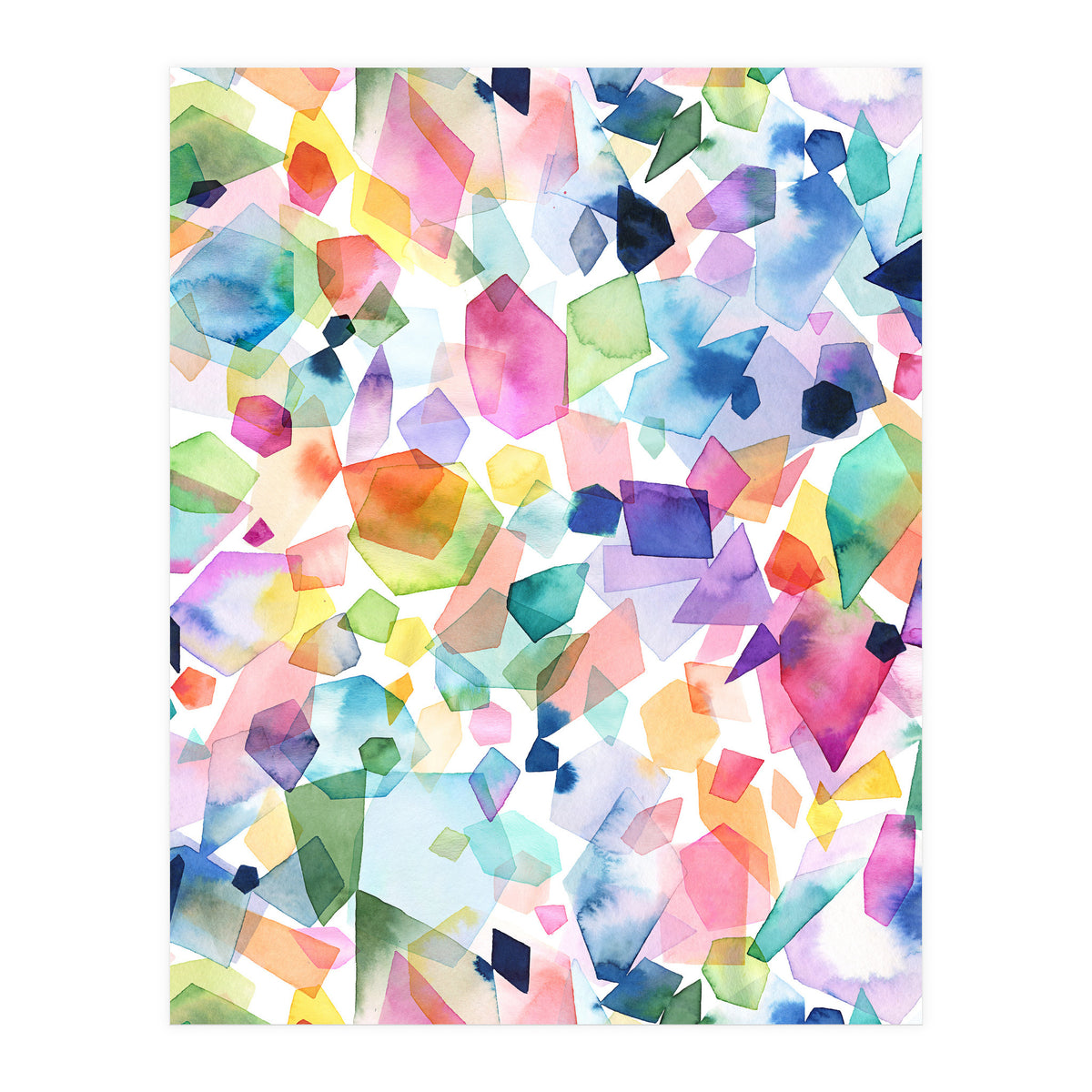 Colorful Watercolor Crystals and Gems (Print Only)