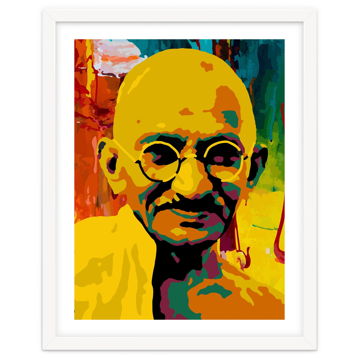 Mahatma Gandhi Colorful Abstract Art