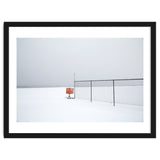 Detour sign in the snow beach thumbnail