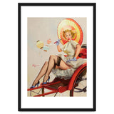 Pinup Girl In Rickshaw Experiencing Sudden Wind thumbnail