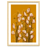 Linocut Flower Meadow Mustard Yellow thumbnail