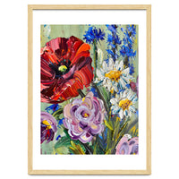 Vibrant Wildflower Meadow Oil Painting