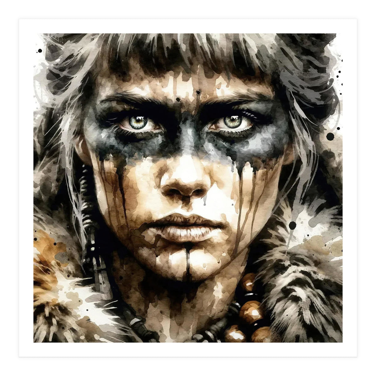 Fur Collar Warrior Portrait (Print Only)