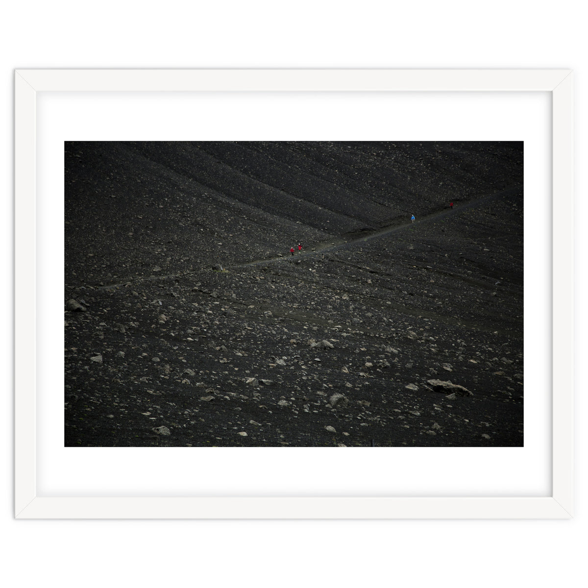 Kids running down from the volcano - Iceland