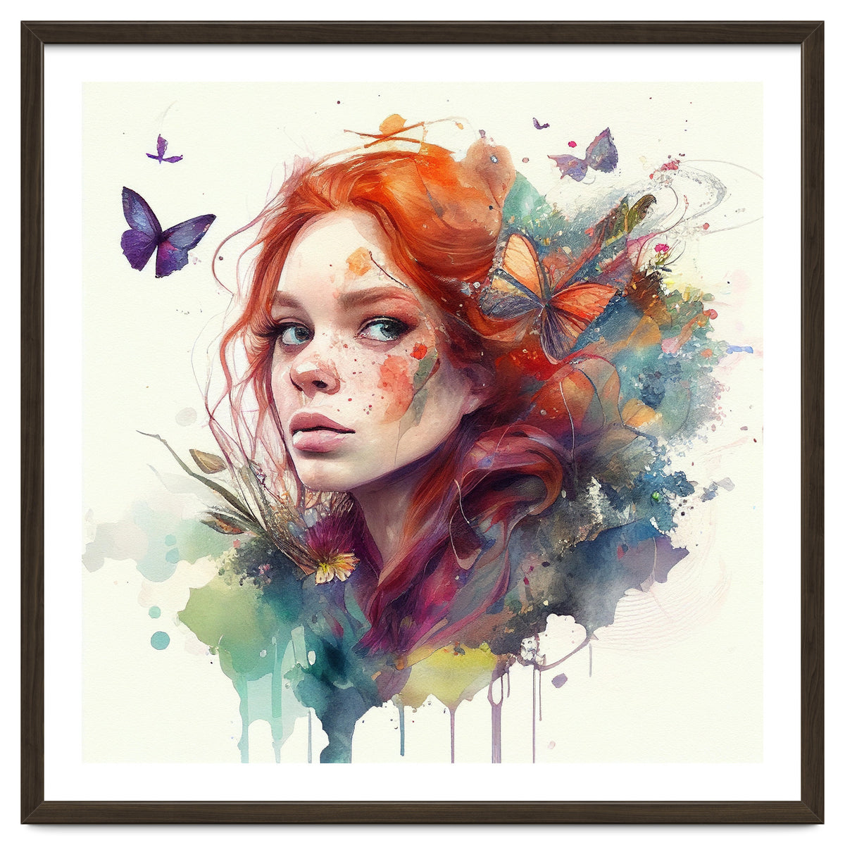 Red Hair Butterfly Glance