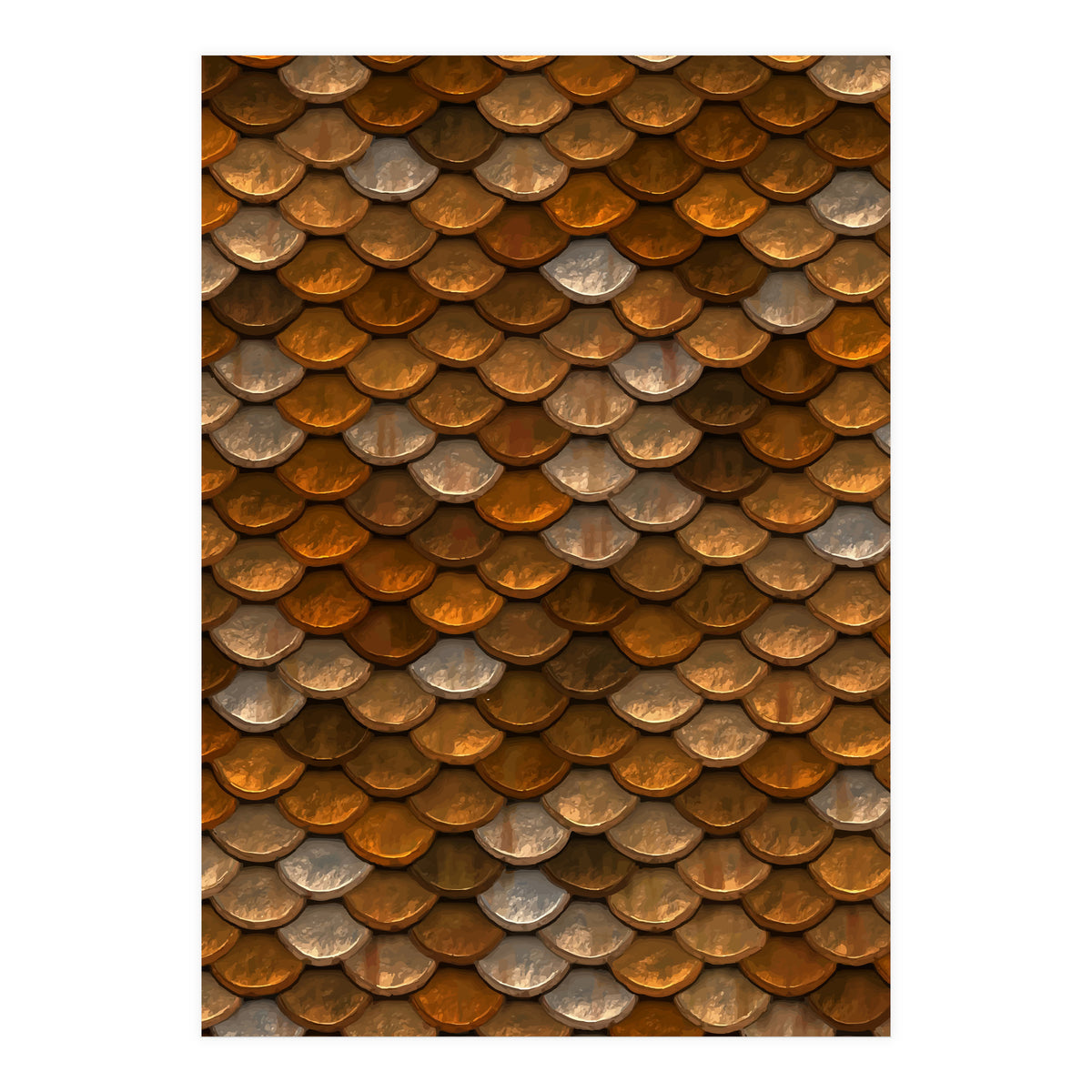 Transforming Into A Golden Mermaid (Print Only)