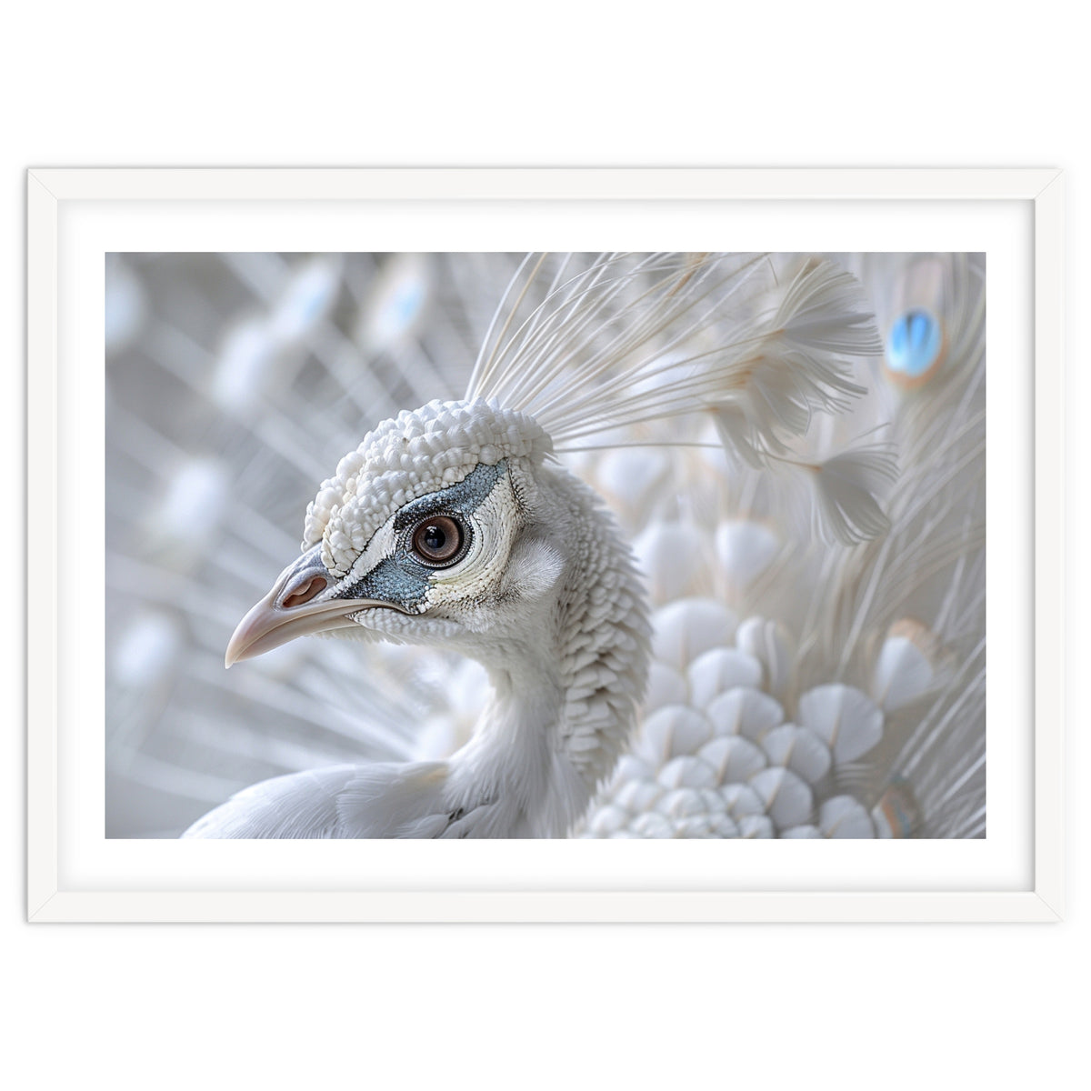 Close-up of a White Peacock