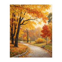 Original Autumn Park Landscape Oil Painting Style (Print Only)