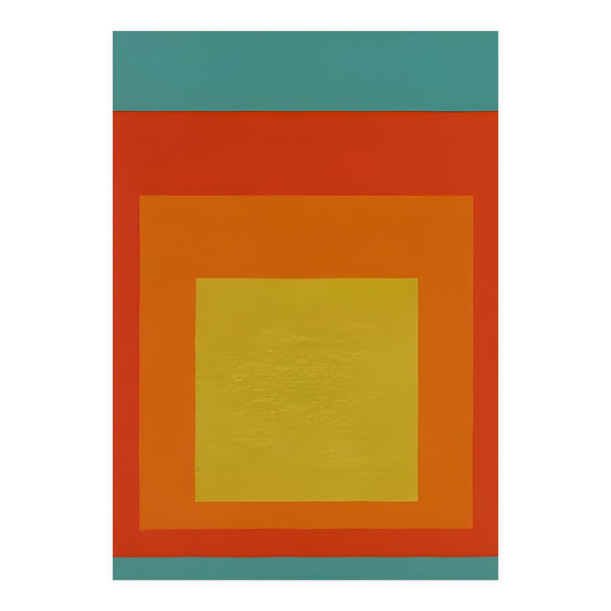 JOSEF ALBERS - HOMAGE TO THE SQUARE GREEN RED YELLOW ORANGE  (Print Only)