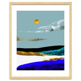 Duality & Intention, Abstract Nature Landscape Adventure Painting, Travel Mountains Sun Sky Scandinavian Clouds thumbnail