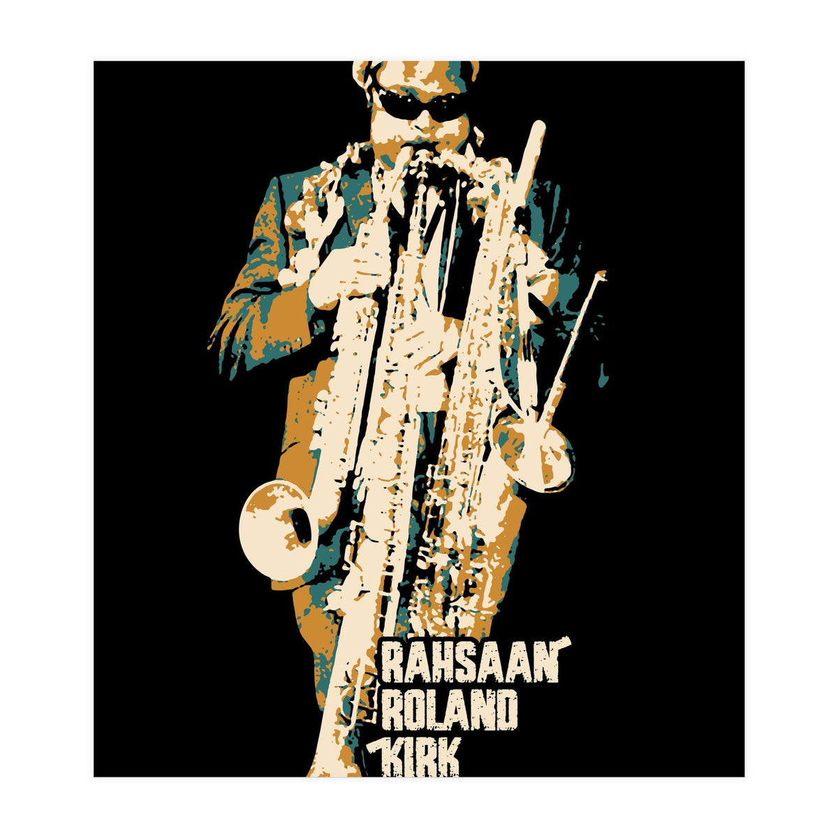 Rahsaan Roland Kirk Jazz Musician Legend (Print Only)
