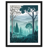 Vibrant Silhouettes in the Misty Teal Highlands thumbnail