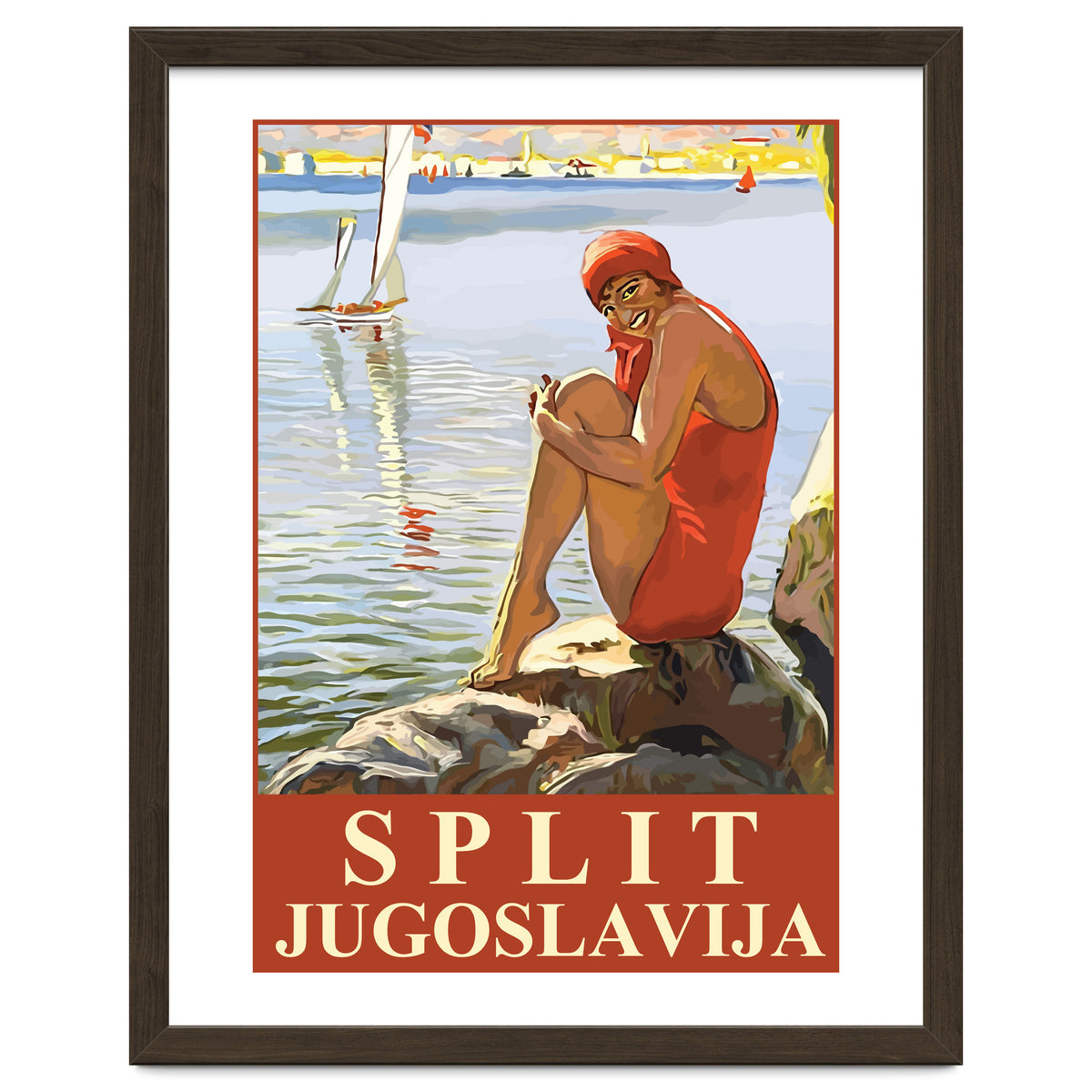 Split, Swimmer on a Rocky Coast