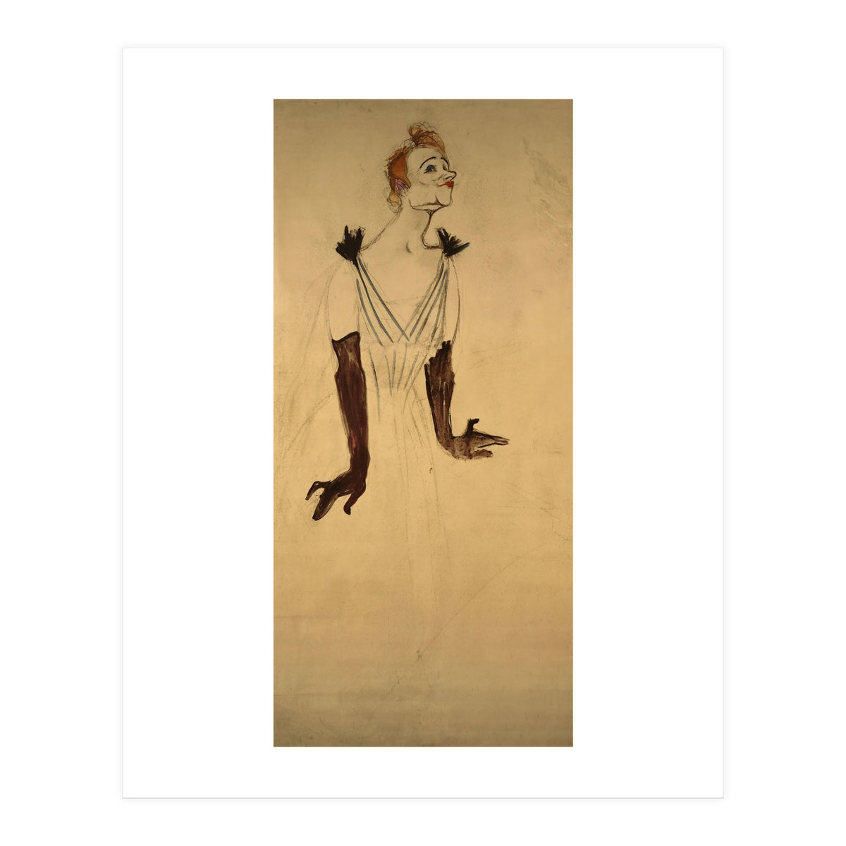 Henri de Toulouse-Lautrec / 'Yvette Guilbert', 1894, 186 x 93 cm. (Print Only)