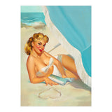 Pinup Sexy Blonde On The Beach (Print Only) thumbnail