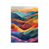 Jewel-Toned Abstract Mountain Landscape Wall Art (Print Only) thumbnail