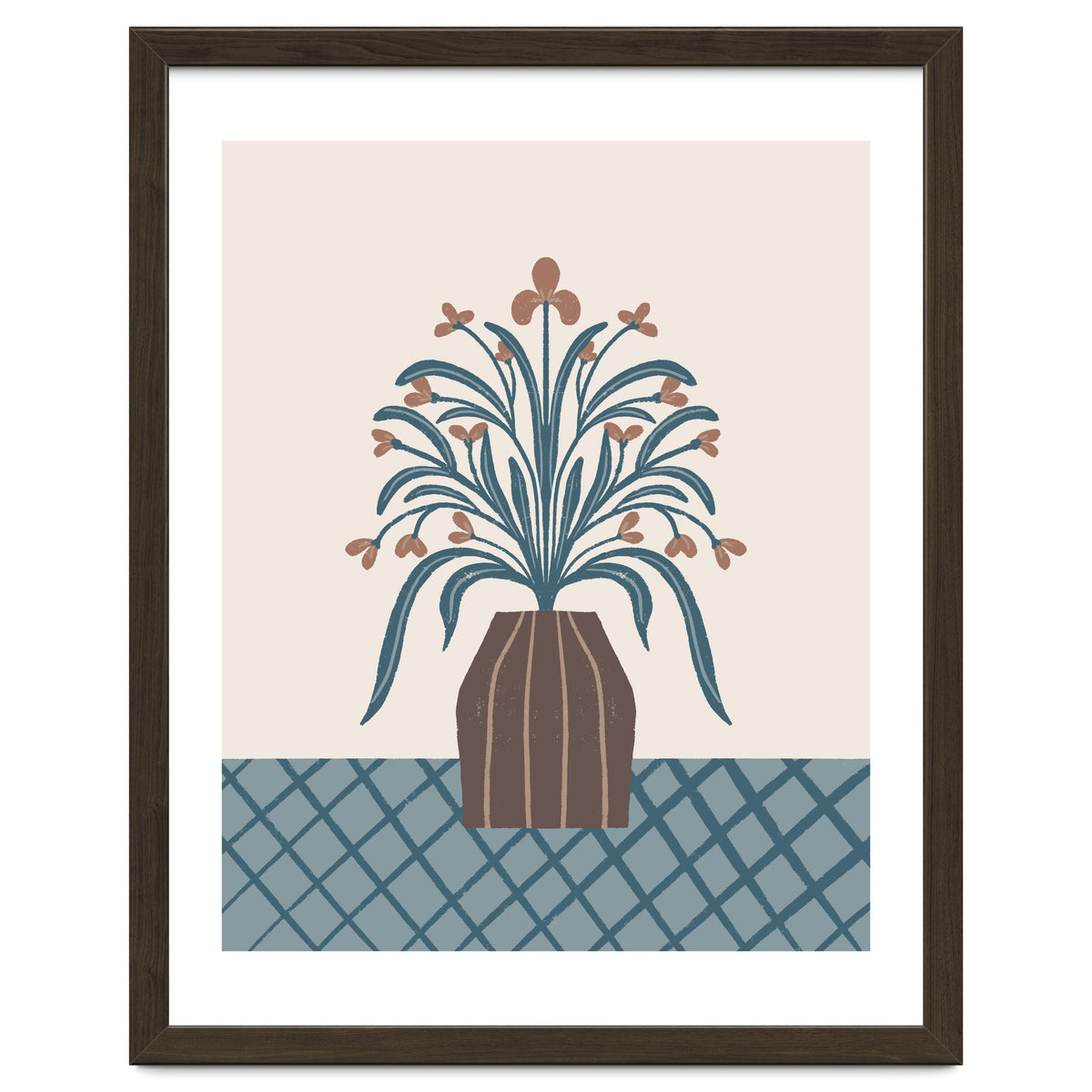 Earthy Modern Vase with Florals