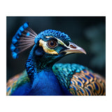Peacock Head Close Up Majestic Blue Bird (Print Only) thumbnail
