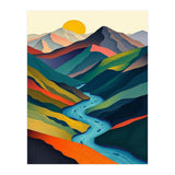 Minimalist Mountain River Landscape (Print Only) thumbnail