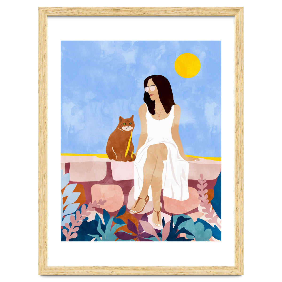 Butterscotch, Cats Pets Cat Mom Watercolor Painting, Pet Parent Animals Quirky Bohemian