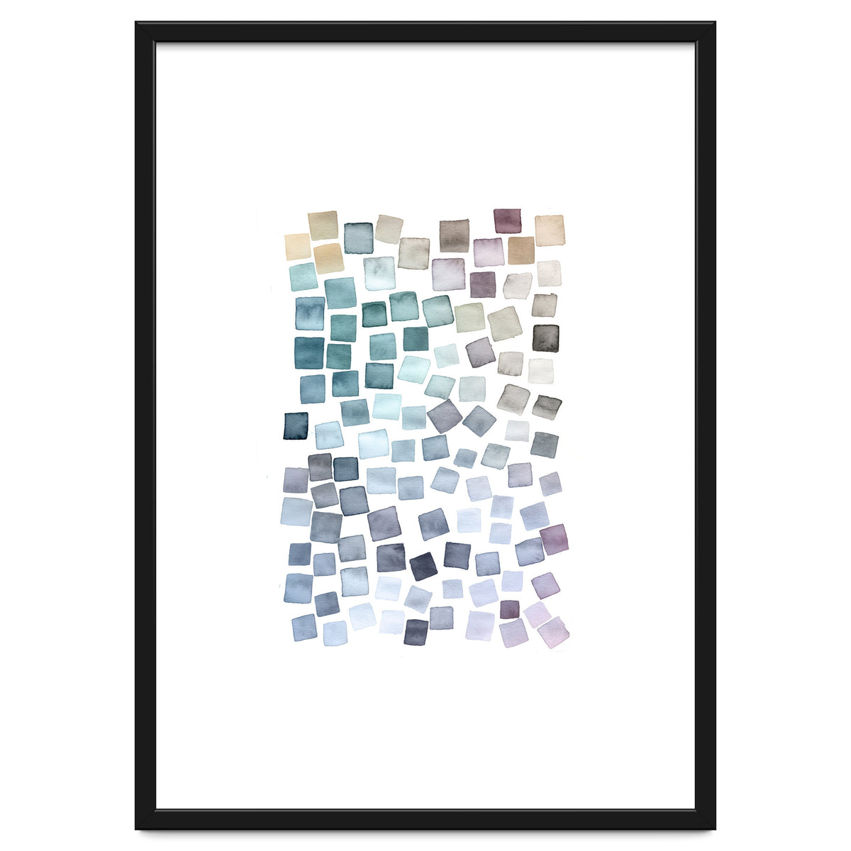 Watercolor Geometric Square Shapes Cozy