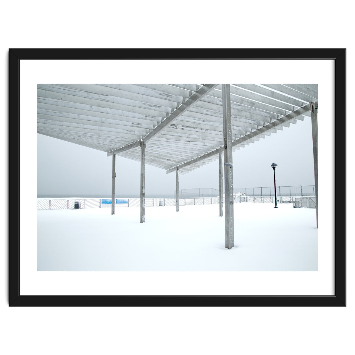 Sunshade site in the winter beach