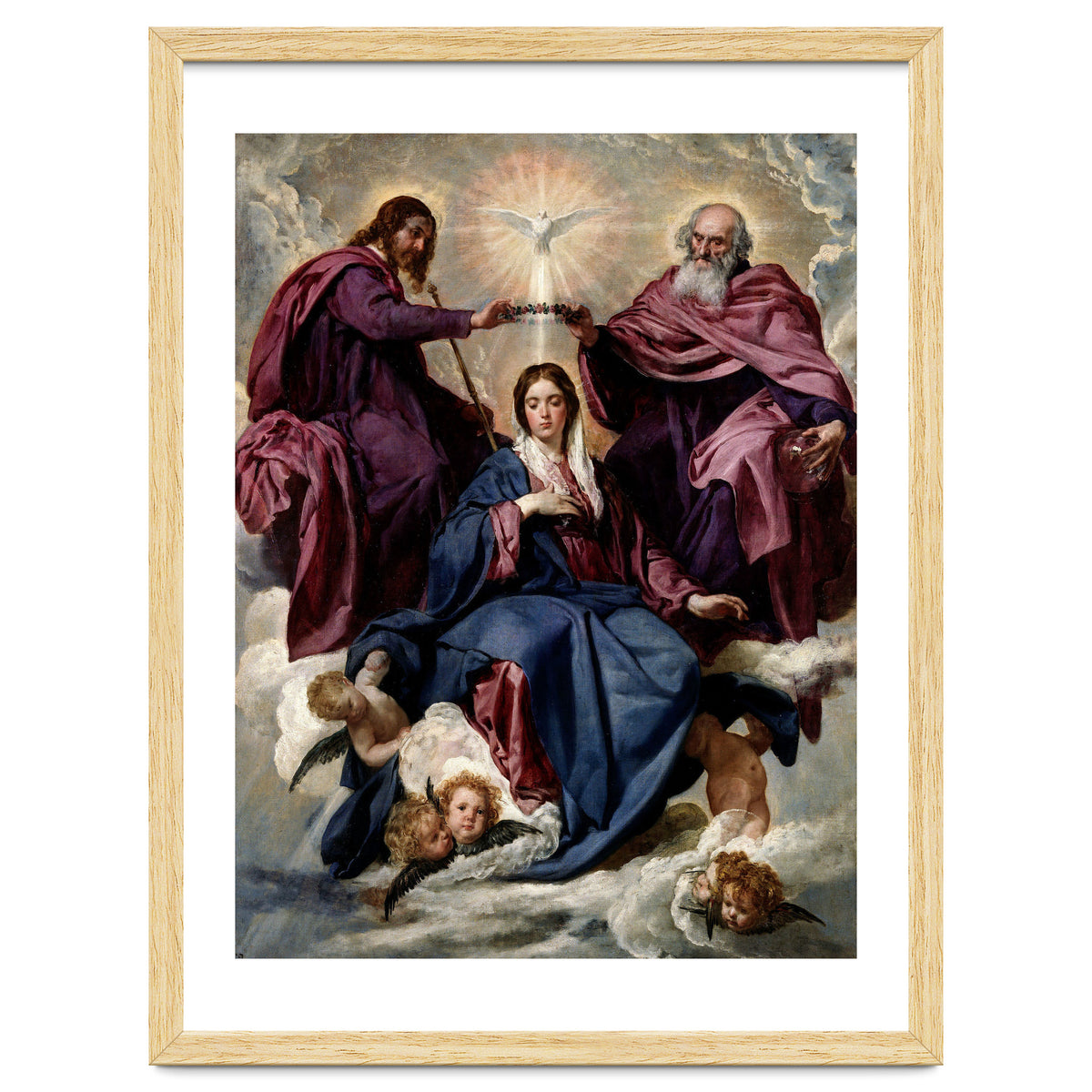 'The Coronation of the Virgin', ca. 1635, Spanish School, Oil on canvas, 176 cm x 124 cm, P01168.