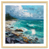 Coastal Turquoise Shoreline with Crashing Ocean Waves thumbnail