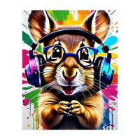 Chipmunk In Headphones, Graffiti (Print Only)