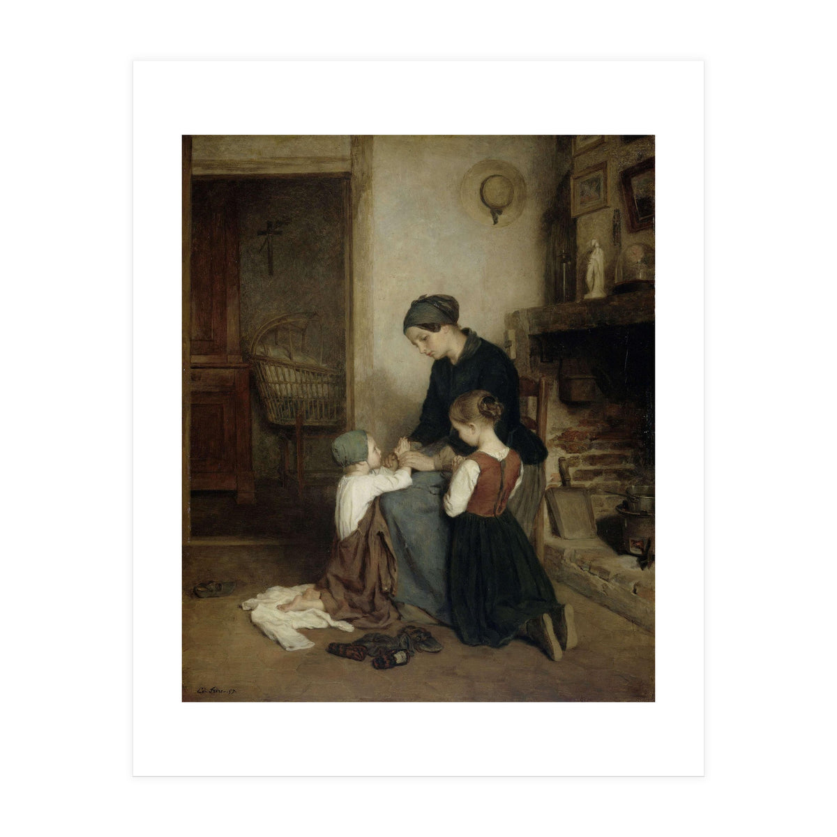 The Evening Prayer. Dating: 1857. Measurements: h 46.5 cm × w 38.5 cm; d 6.4 cm. (Print Only)