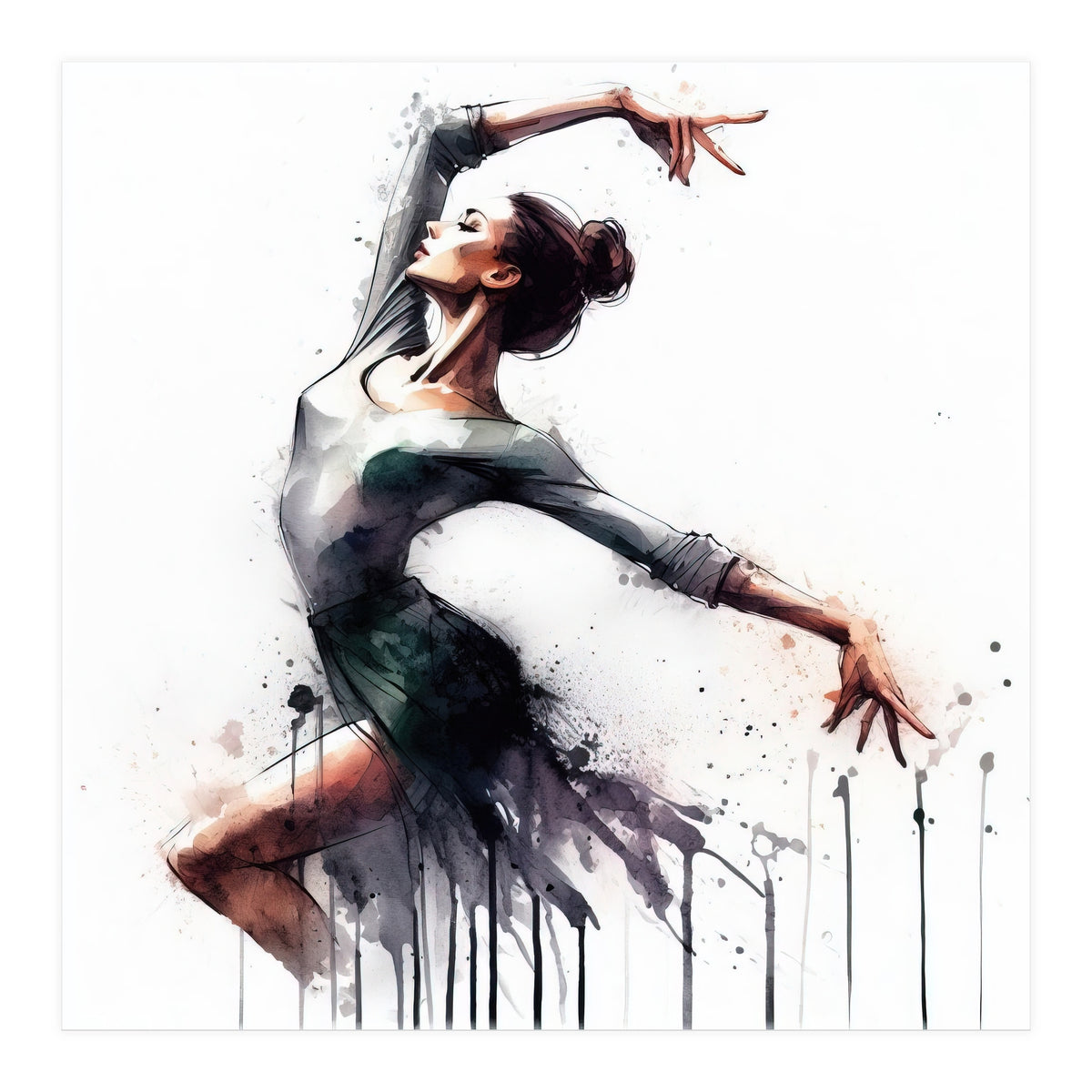 Watercolor Ballet Dancer #2 (Print Only)
