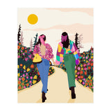 Besties, Best Friends Friendship Fashion, Girl Power Empower Bohemian Travel Companion Soulmates Gift (Print Only) thumbnail