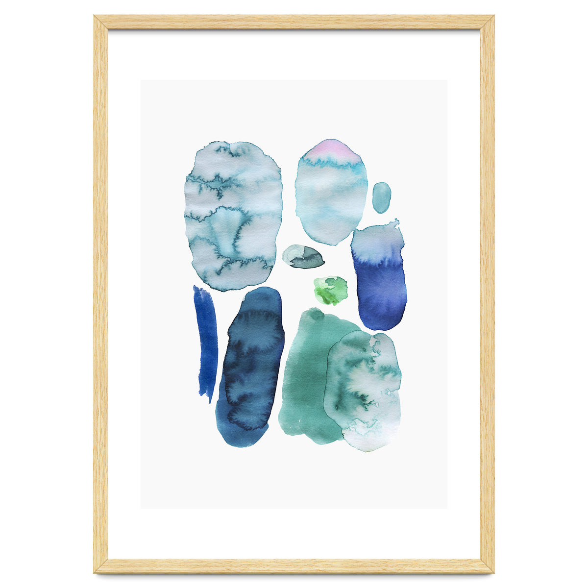 Watercolor Aqua Abstract Spots II