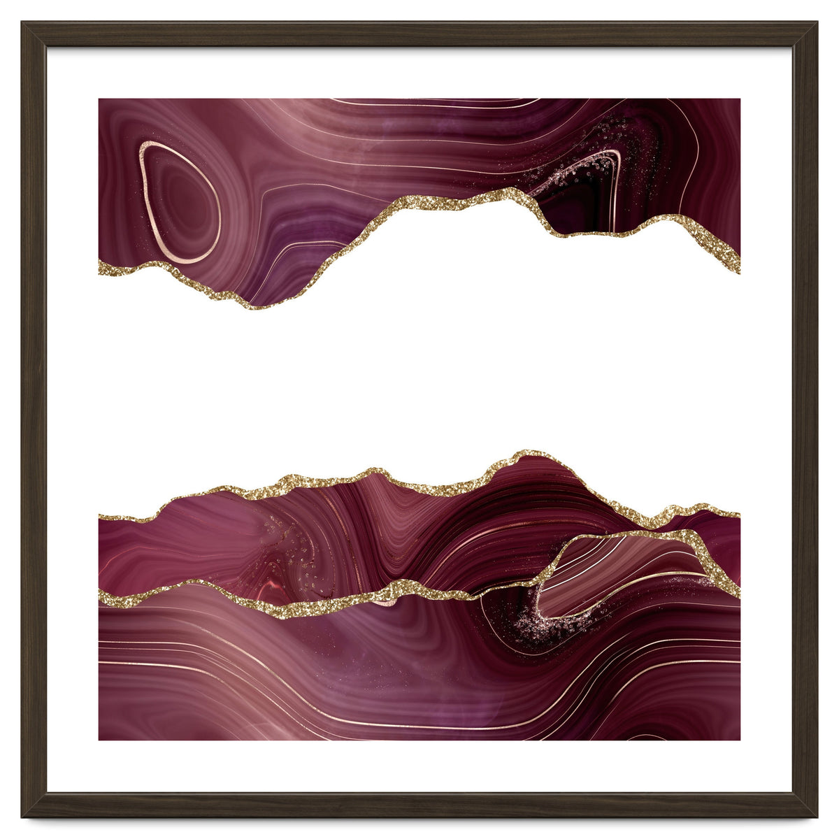 Burgundy & Gold Glitter Agate Texture 07