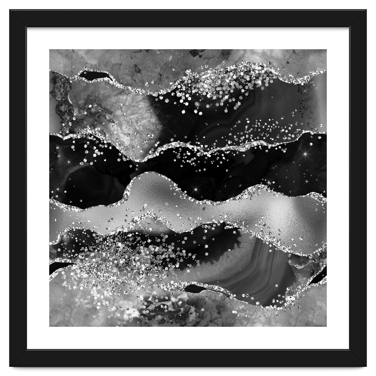 Black Glitter Agate Texture 07