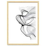 Abstract Black And White Swirls And Lines Flowing Art thumbnail