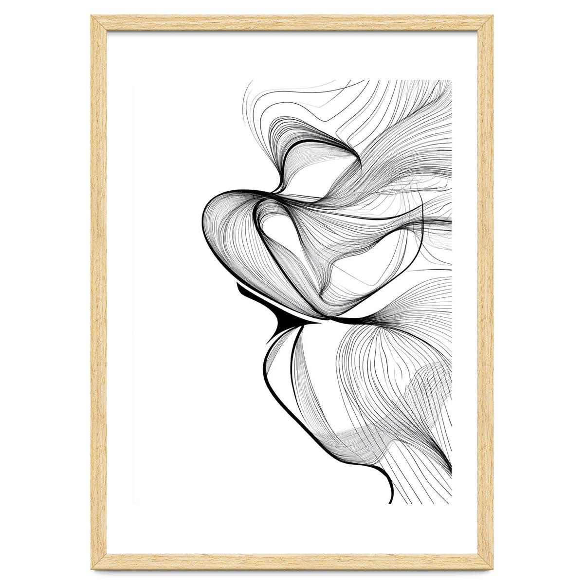 Abstract Black And White Swirls And Lines Flowing Art