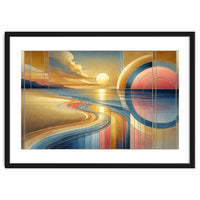 Sundown Serenity Scene In Art Deco