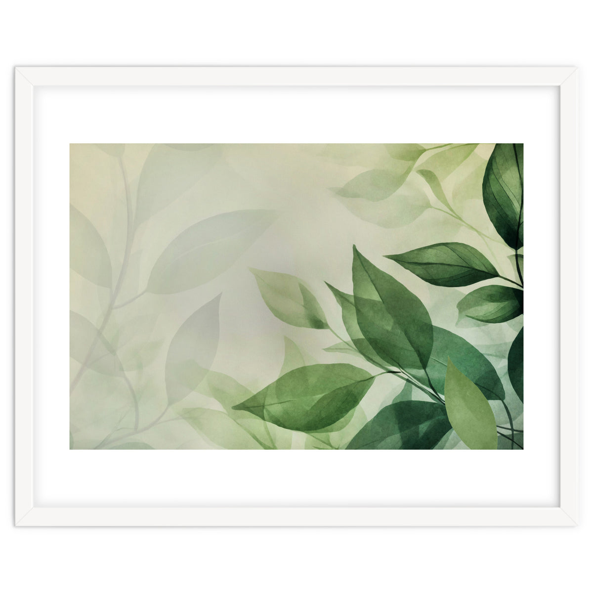 Botanical Serenity Green Leaves