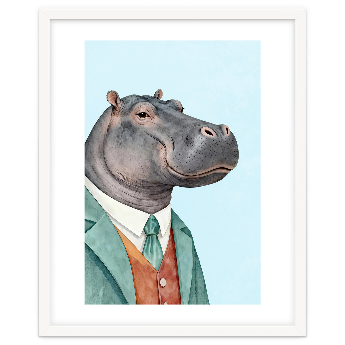 Hippopotamus in Suit