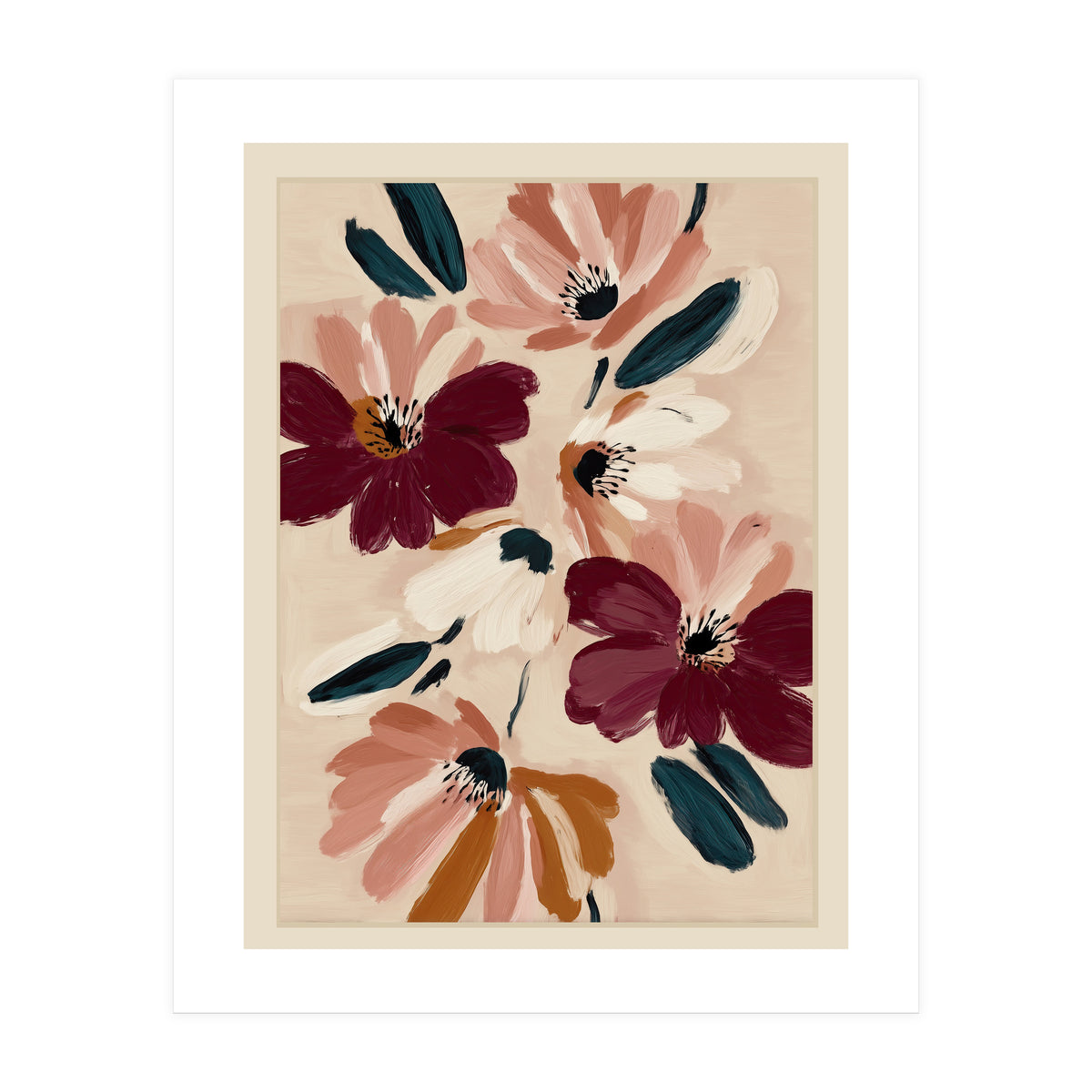 Blush And Wine Blossoms I (Print Only)