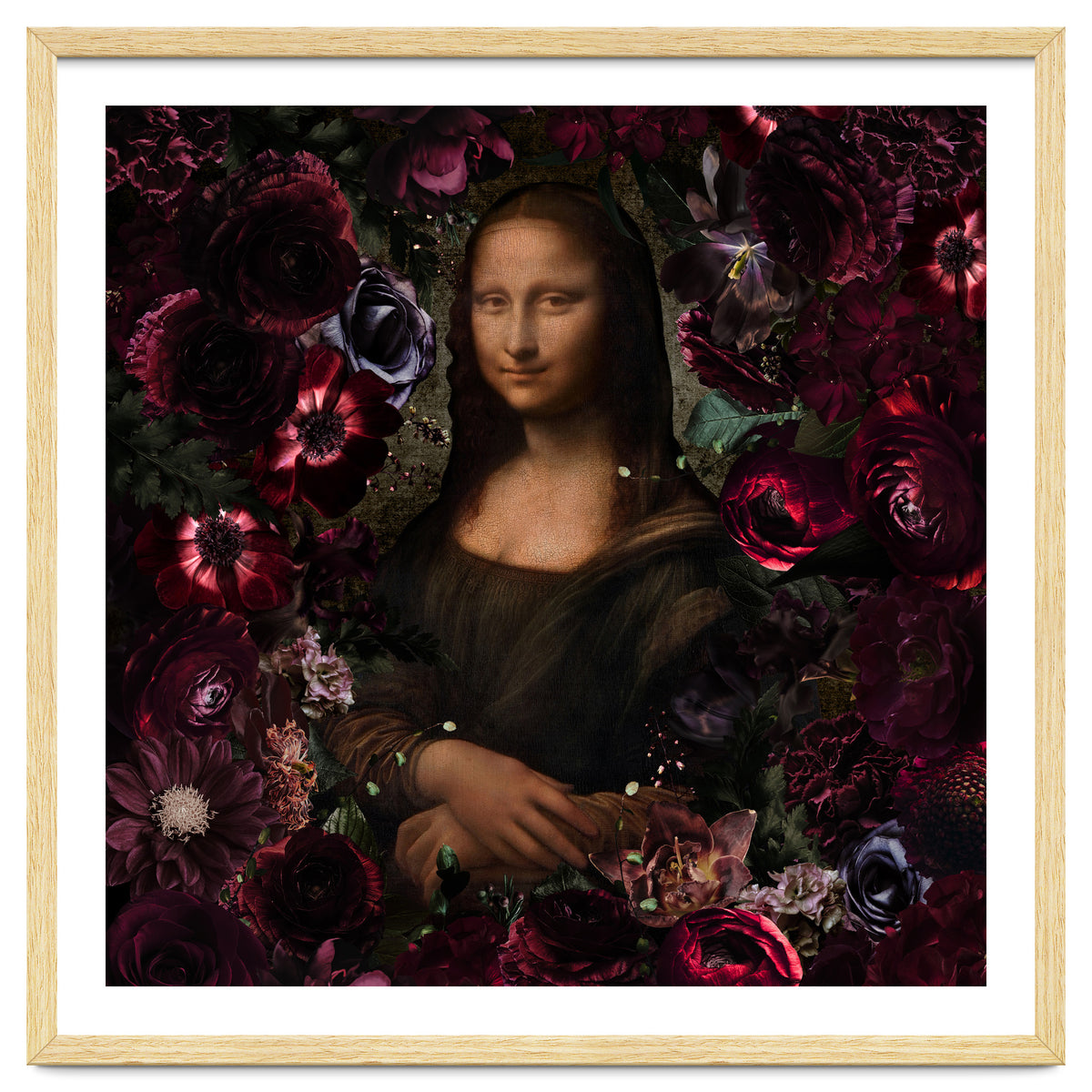 Mona Lisa And Dark Flowers
