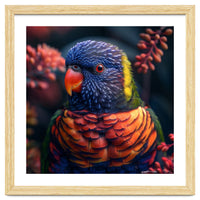 Vibrant Rainbow Lorikeet Parrot Close Up Portrait