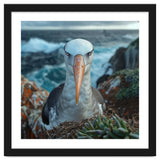 Black Browed Albatross Perched On Nest Near Ocean thumbnail