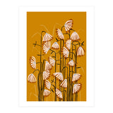 Linocut Flower Meadow Mustard Yellow (Print Only) thumbnail