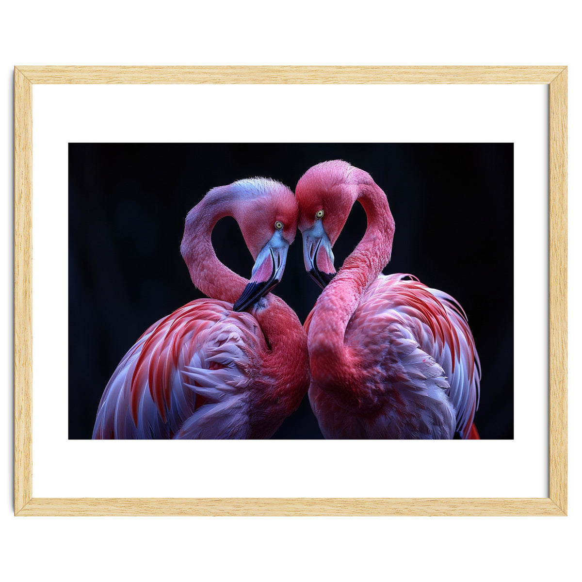 Two Pink Flamingos Forming A Heart Shape