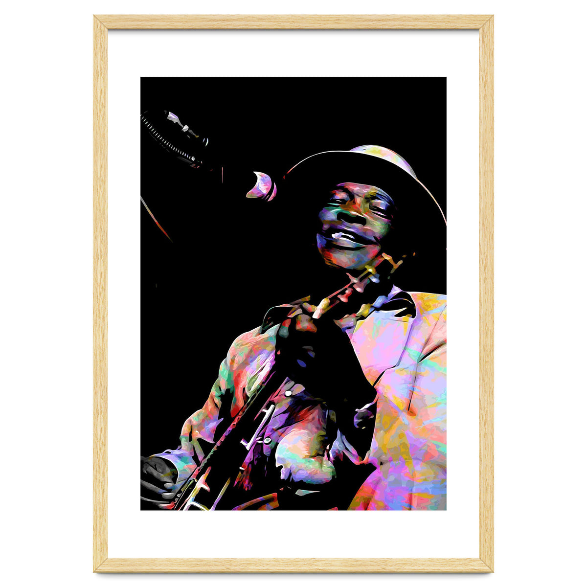 John Lee Hooker American Blues Guitarist Colorful Art