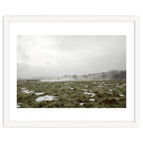 Remaining snow in the late summer greenfield - Iceland thumbnail